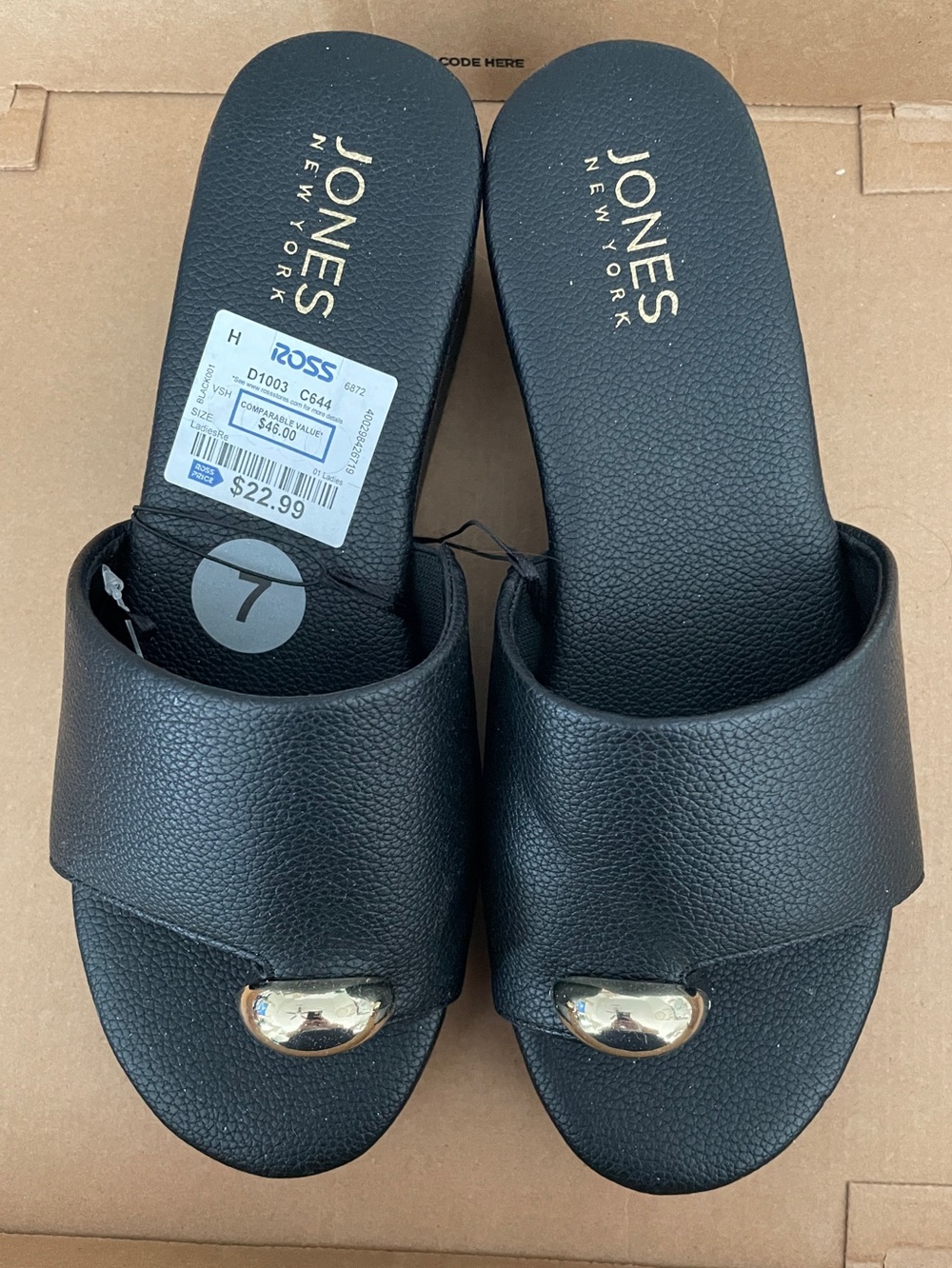 Jones New York Black Sandals-NWT
